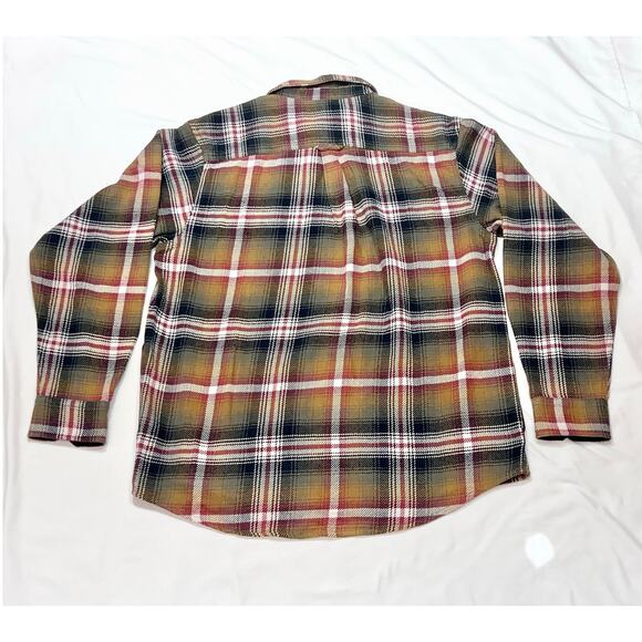 Orvis Tan Plaid Heavyweight Flannel Men Medium Long Sleeve Button Down Shirt New - Picture 2 of 12